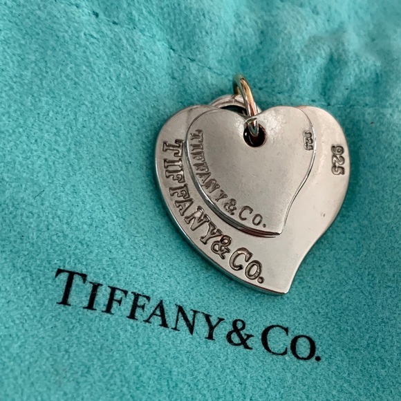 Tiffany Double Heart Charm Vintage 